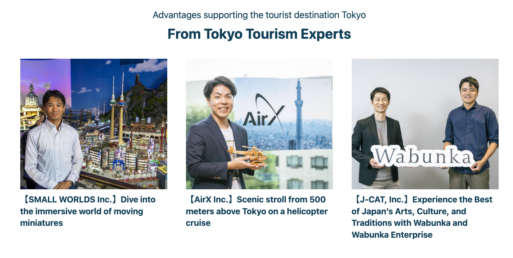 The interview with Tokyo Tourism Experts has been updated.